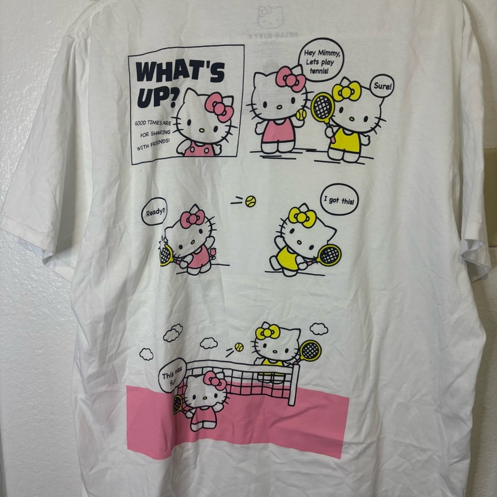 Hello Kitty White and Pink V-Neck Tee *3/$10 - Picture 2 of 3